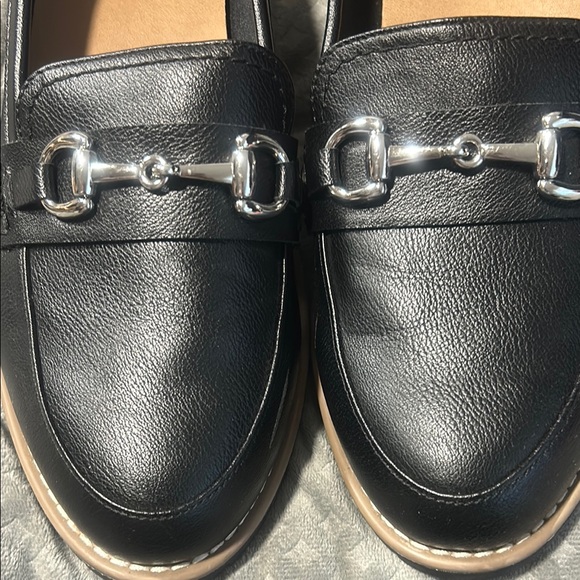 Dolce Vita Black Loafers with Silver Accents - Picture 2 of 9